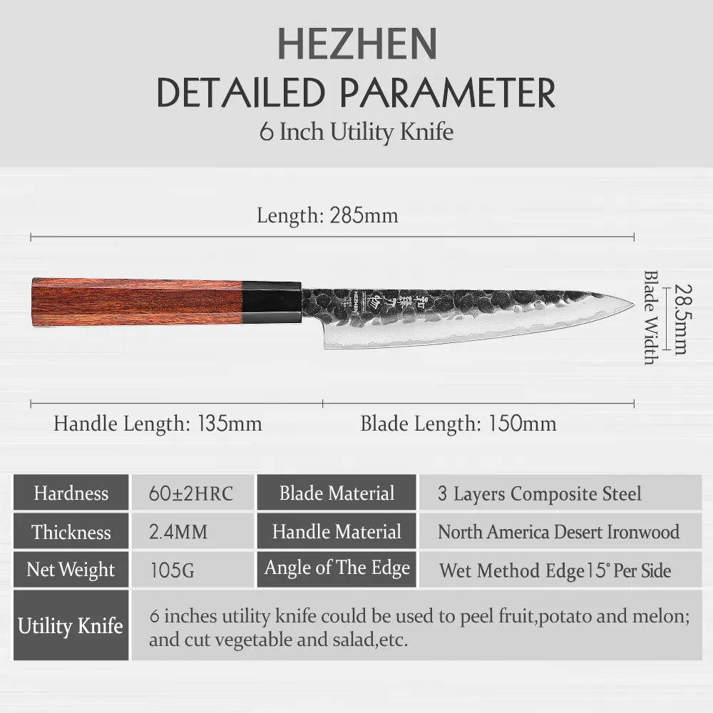 HEZHEN 6" Shizen Series Petty (Universalmesser)