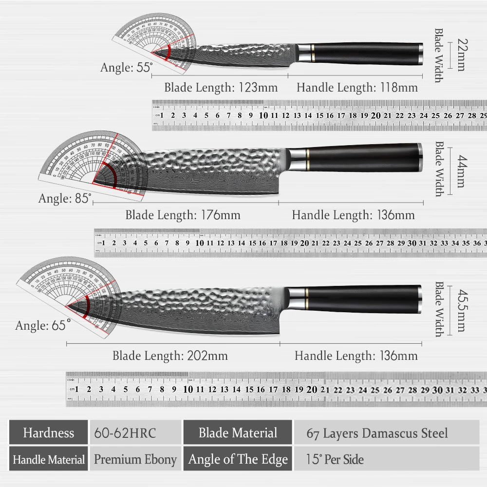 HEZHEN Hammer Series, 3-Teiliges Messerset