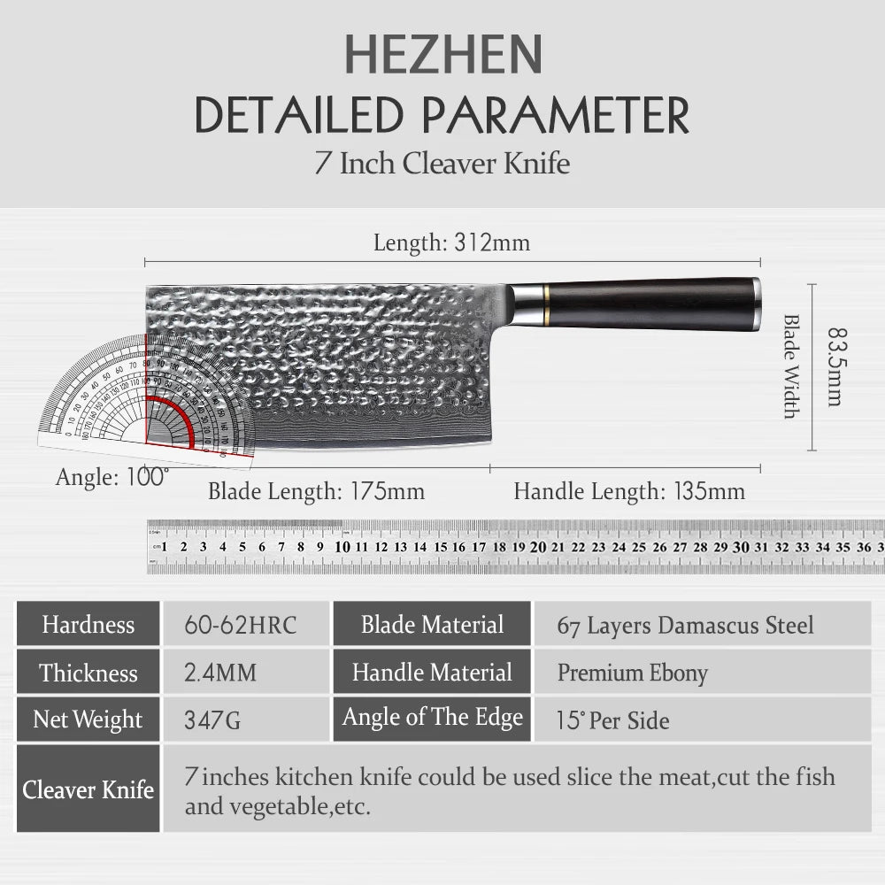 HEZHEN 7" (175MM) Hammer Series Cleaver