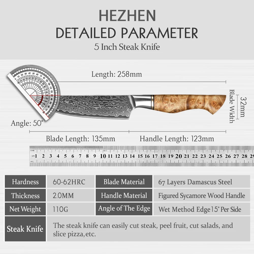 HEZHEN Master Series, 6-Teiliges Steak Messerset