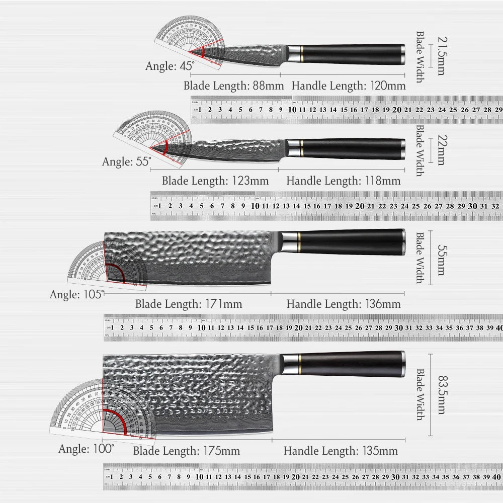 HEZHEN Hammer Series, 7-Teiliges Messerset