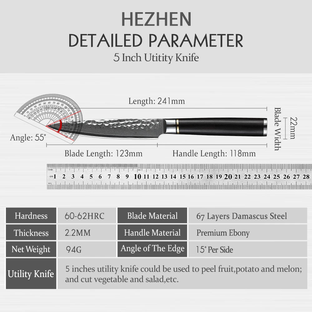 HEZHEN 5" Hammer Series Universalmesser