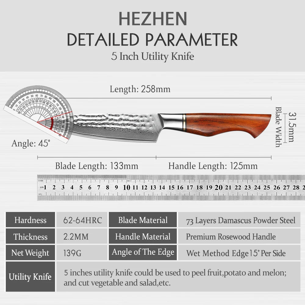 HEZHEN 5" (133MM) Sensei Series Petty (Universalmesser)