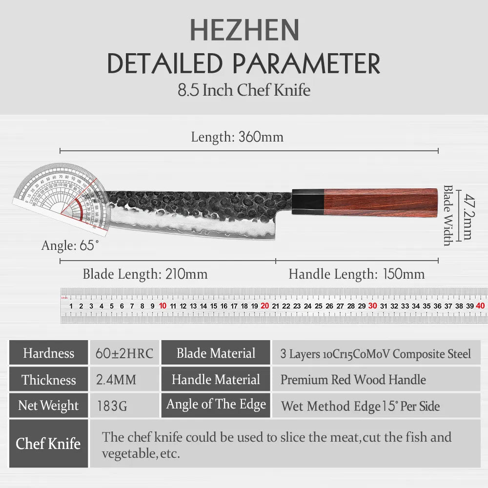 HEZHEN 8.5" Shizen Series Santoku