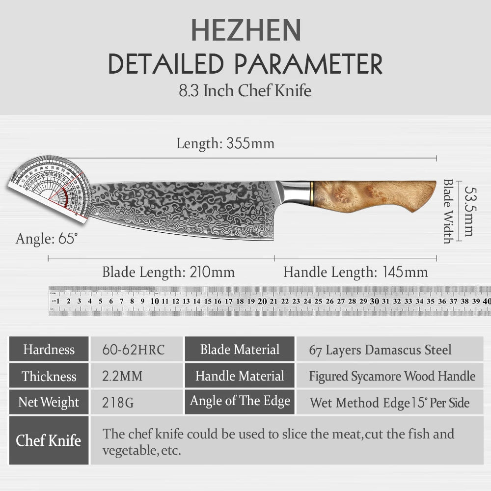 HEZHEN 8.3" (210MM) Master Series Kochmesser